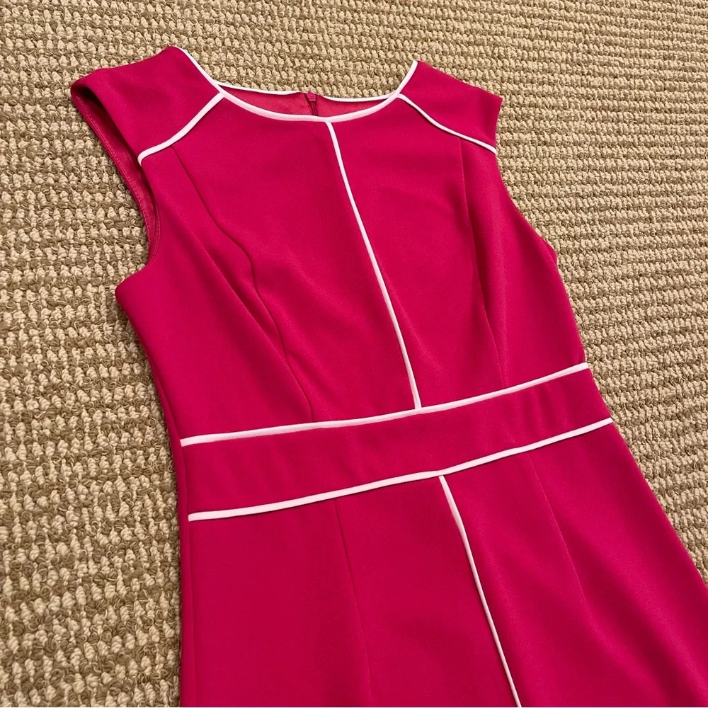 Glamour Hot Pink Sleeveless Shift Dress 6 - Picture 2 of 7